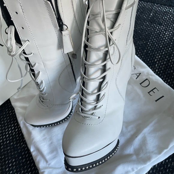 White Casadei Boots bootie Lace up with inner zipper 39 - Picture 6 of 6